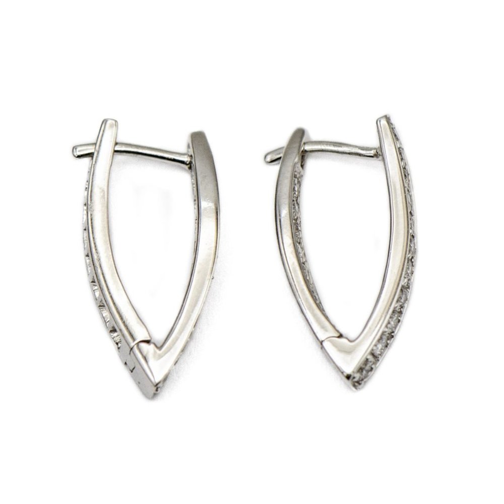 Angular Diamond Hoops - image 2